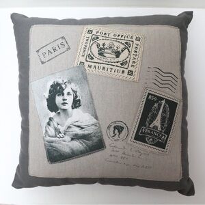 Retro cushion pillow shabby chic vintage photo print home decor provance accent